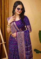 Purple Dola Silk Saree