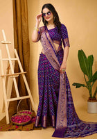 Purple Dola Silk Saree