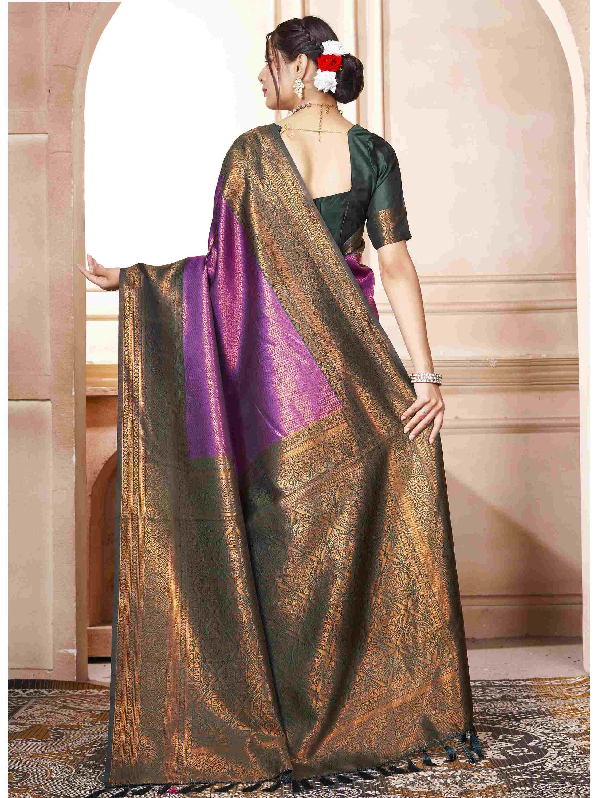 Purple Kanchipuram Silk Saree