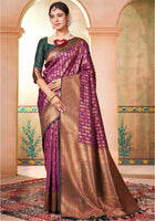Purple Kanjivaram Silk Saree