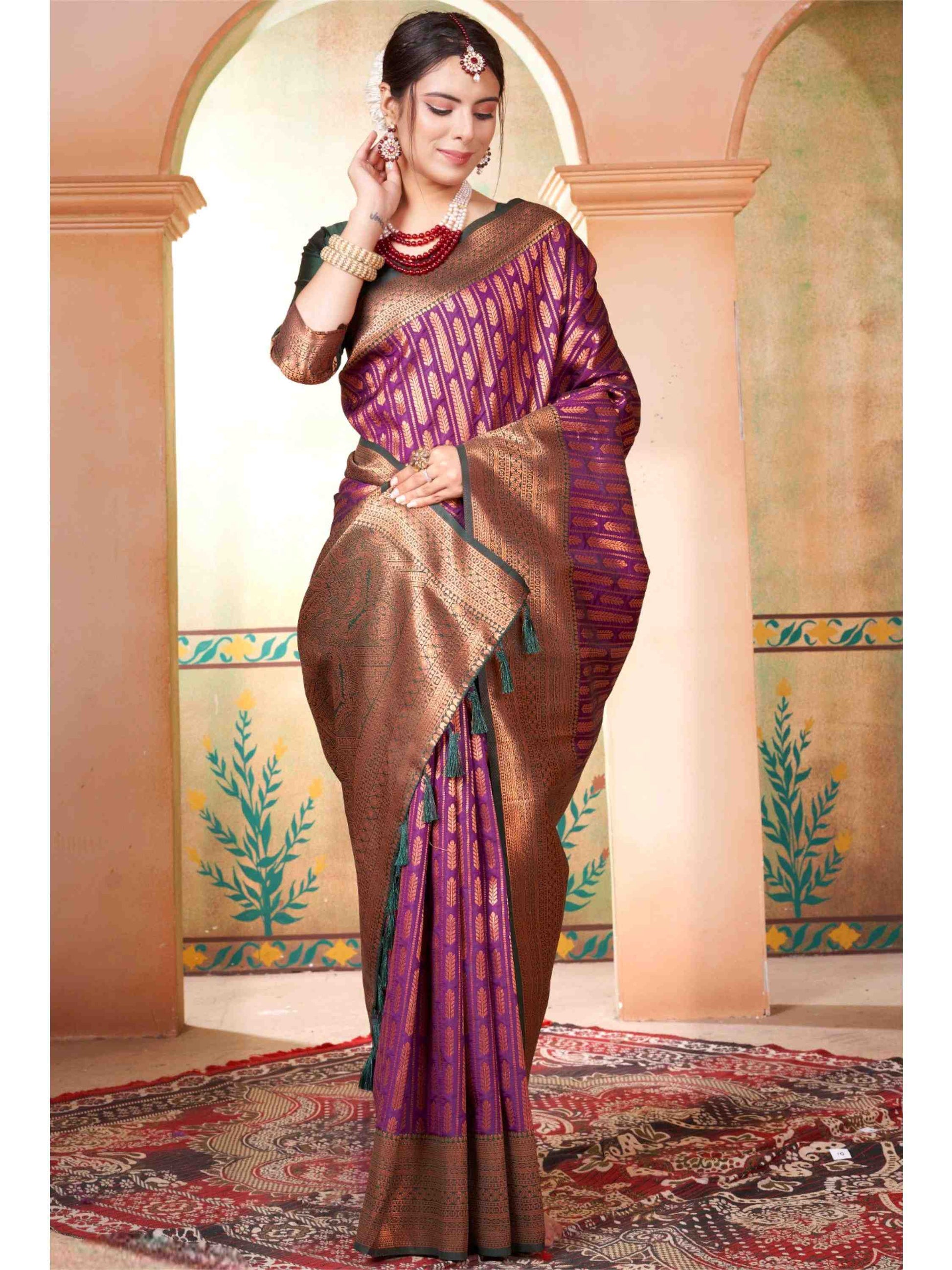 Purple Kanjivaram Silk Saree