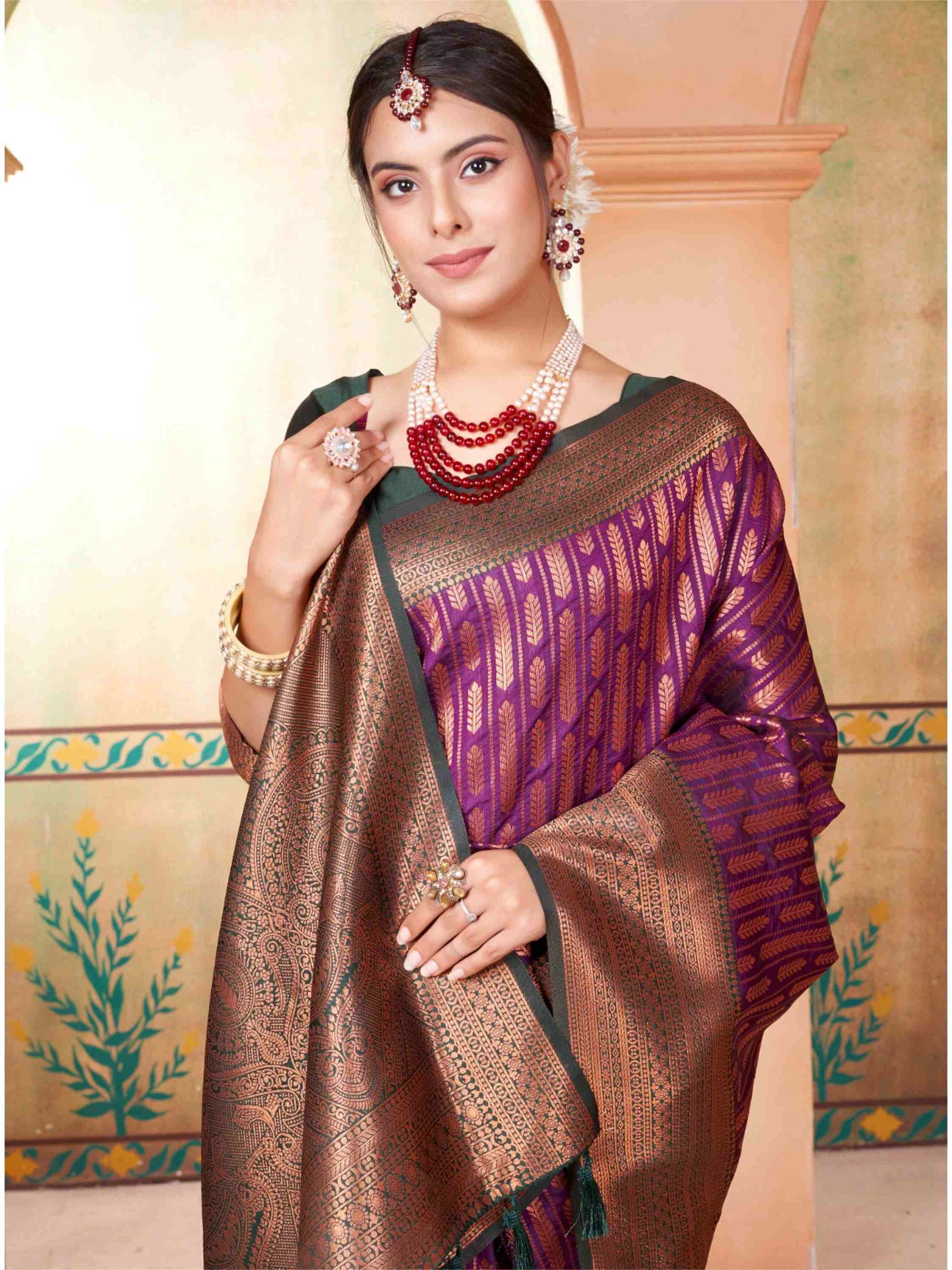 Purple Kanjivaram Silk Saree