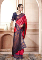 Raspberry Kanjivaram Silk Saree