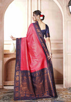 Raspberry Kanjivaram Silk Saree