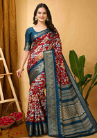Red Dola Silk Cotton Saree