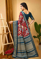 Red Dola Silk Cotton Saree