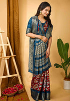 Red Dola Silk Cotton Saree
