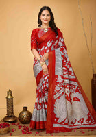 Red Handloom Cotton Saree