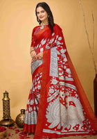 Red Handloom Cotton Saree