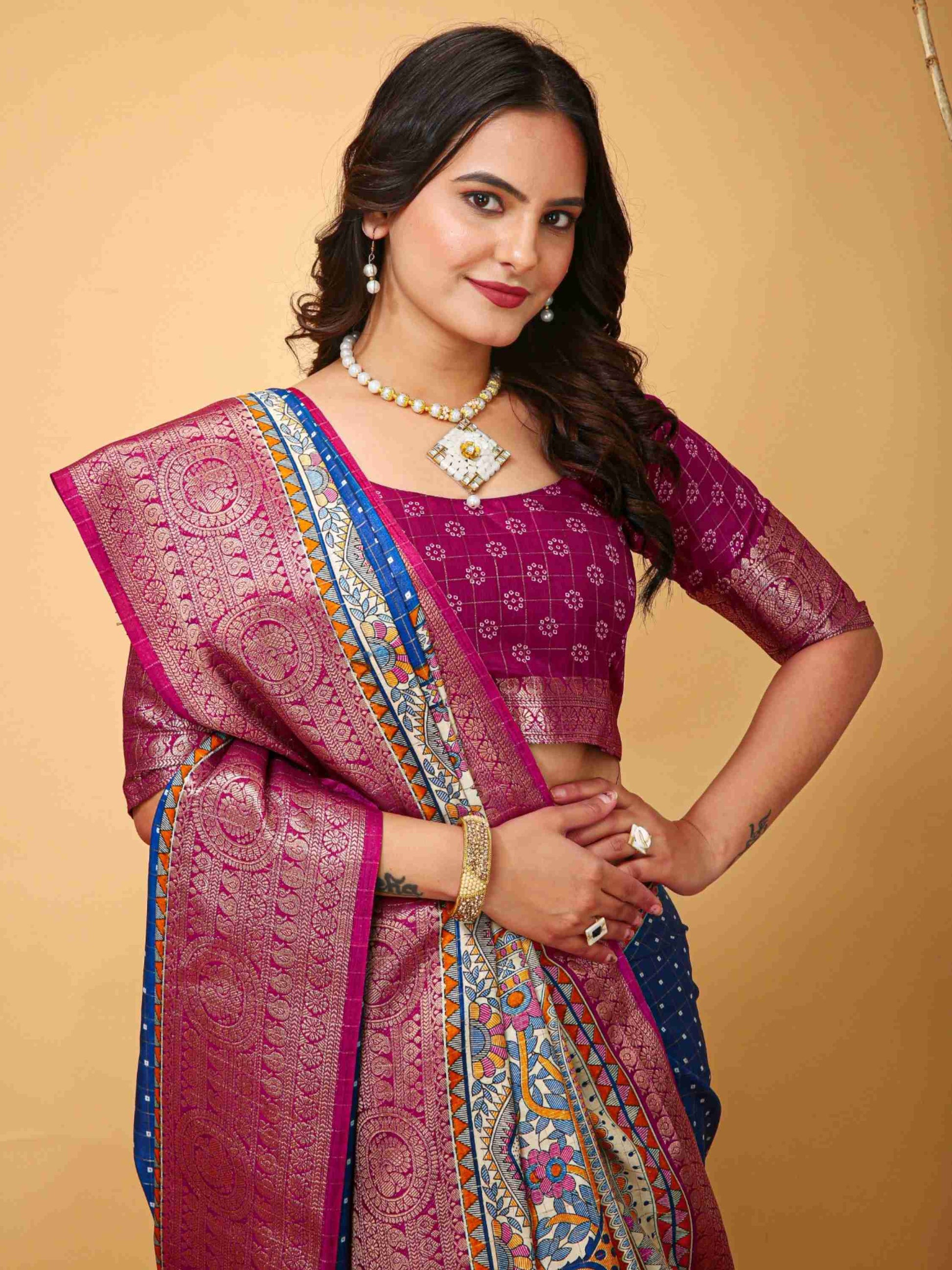 Royal Blue Dola Silk Cotton Saree