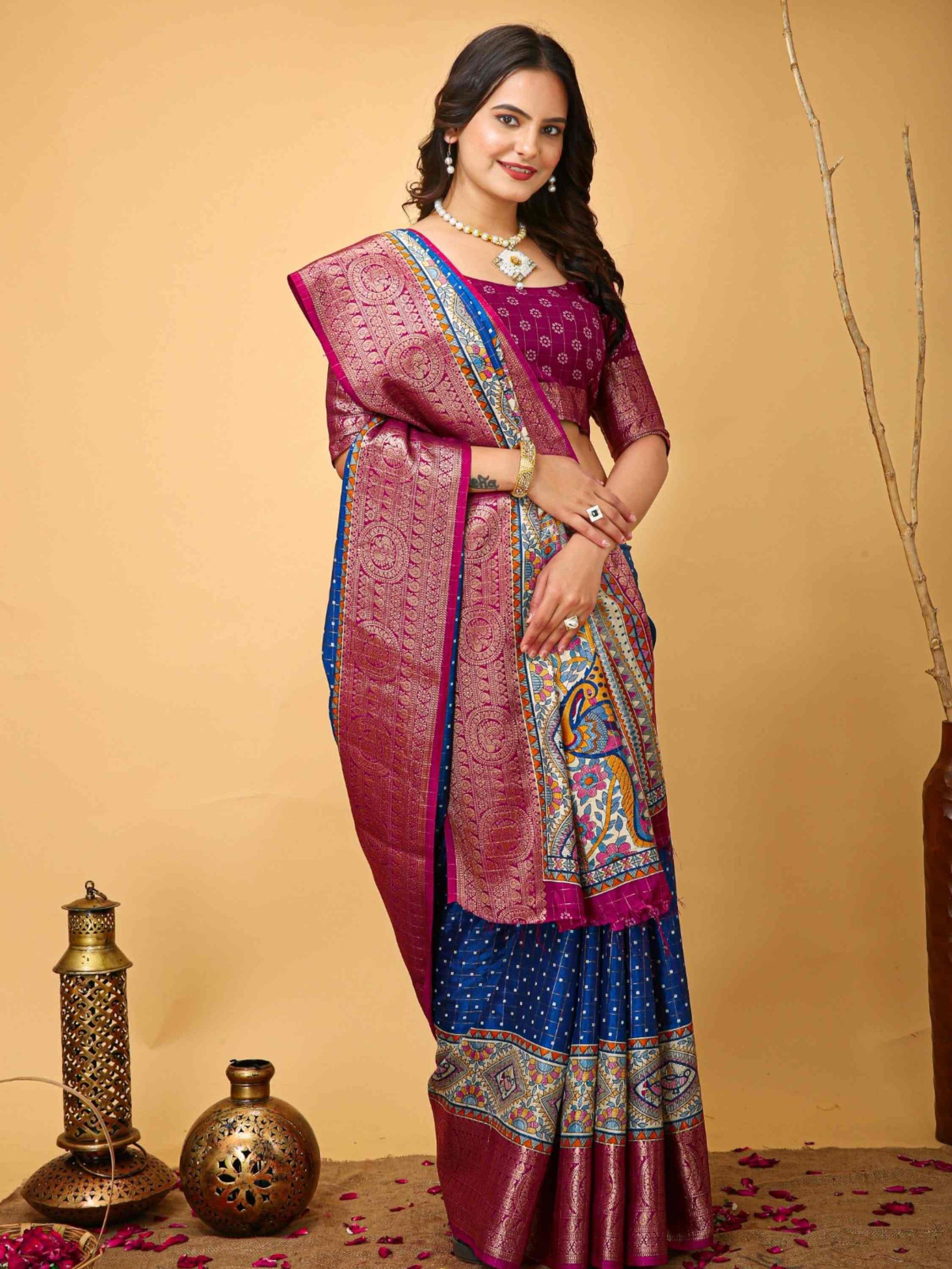 Royal Blue Dola Silk Cotton Saree
