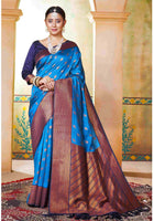 Silk Saree Azure Blue
