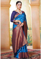 Silk Saree Azure Blue