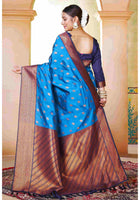 Silk Saree Azure Blue