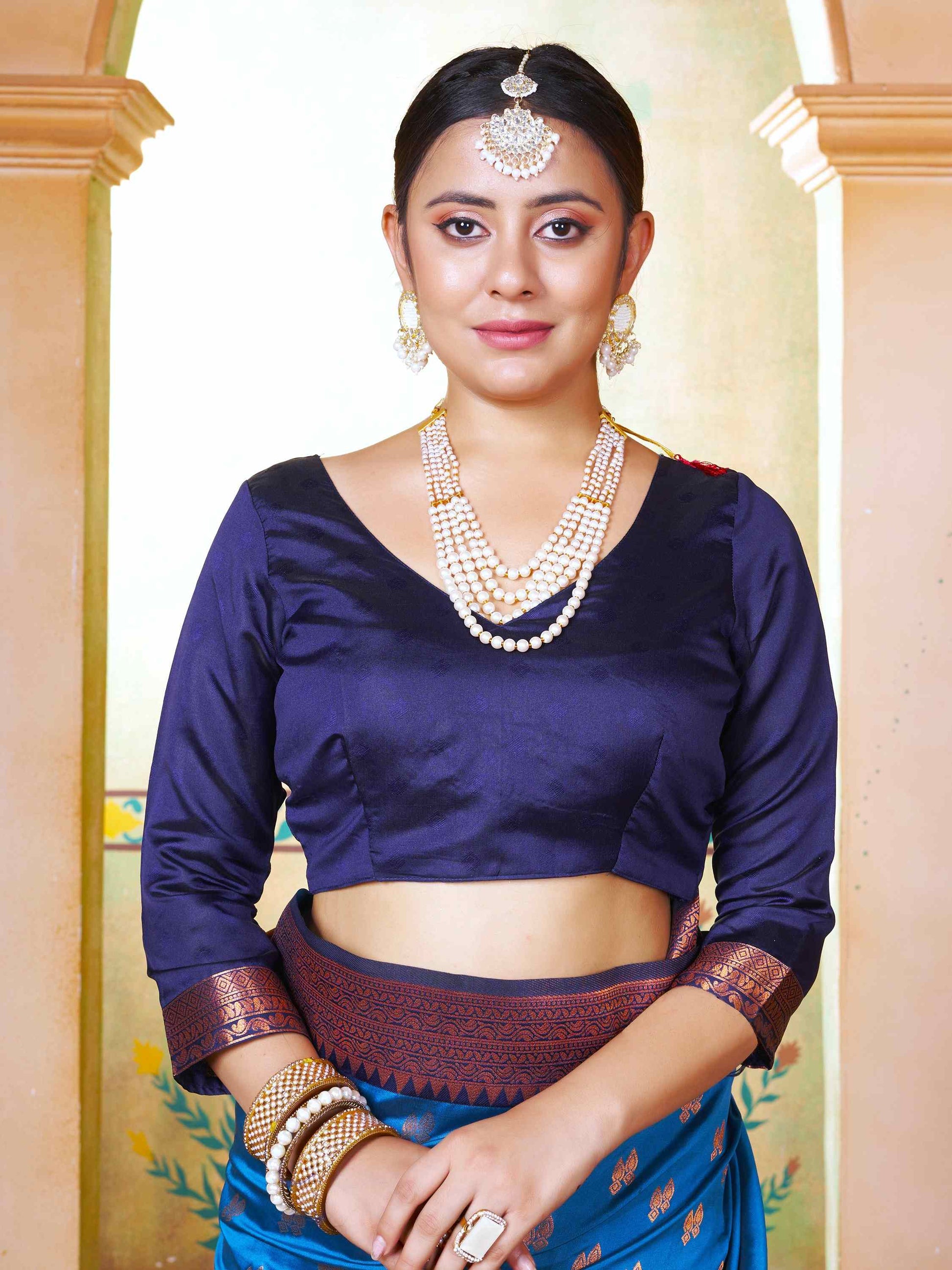 Silk Saree Azure Blue