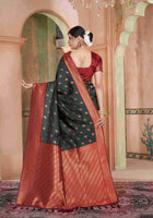 Silk Saree Bottle Green
