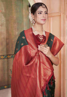 Silk Saree Bottle Green