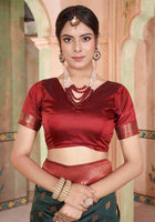 Silk Saree Bottle Green