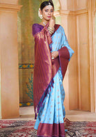 Silk Saree Light Blue