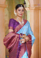 Silk Saree Light Blue