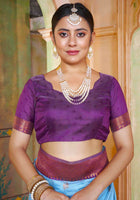 Silk Saree Light Blue