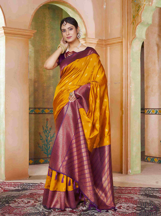 Silk Saree Mustard