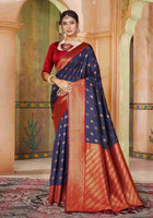 Silk Saree Navy Blue