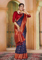 Silk Saree Navy Blue