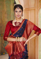 Silk Saree Navy Blue