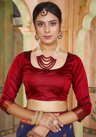 Silk Saree Navy Blue