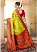 Silk Saree Parrot Green