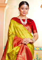 Silk Saree Parrot Green