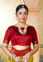 Silk Saree Parrot Green