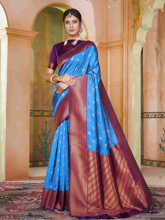 Silk Saree Royal Blue