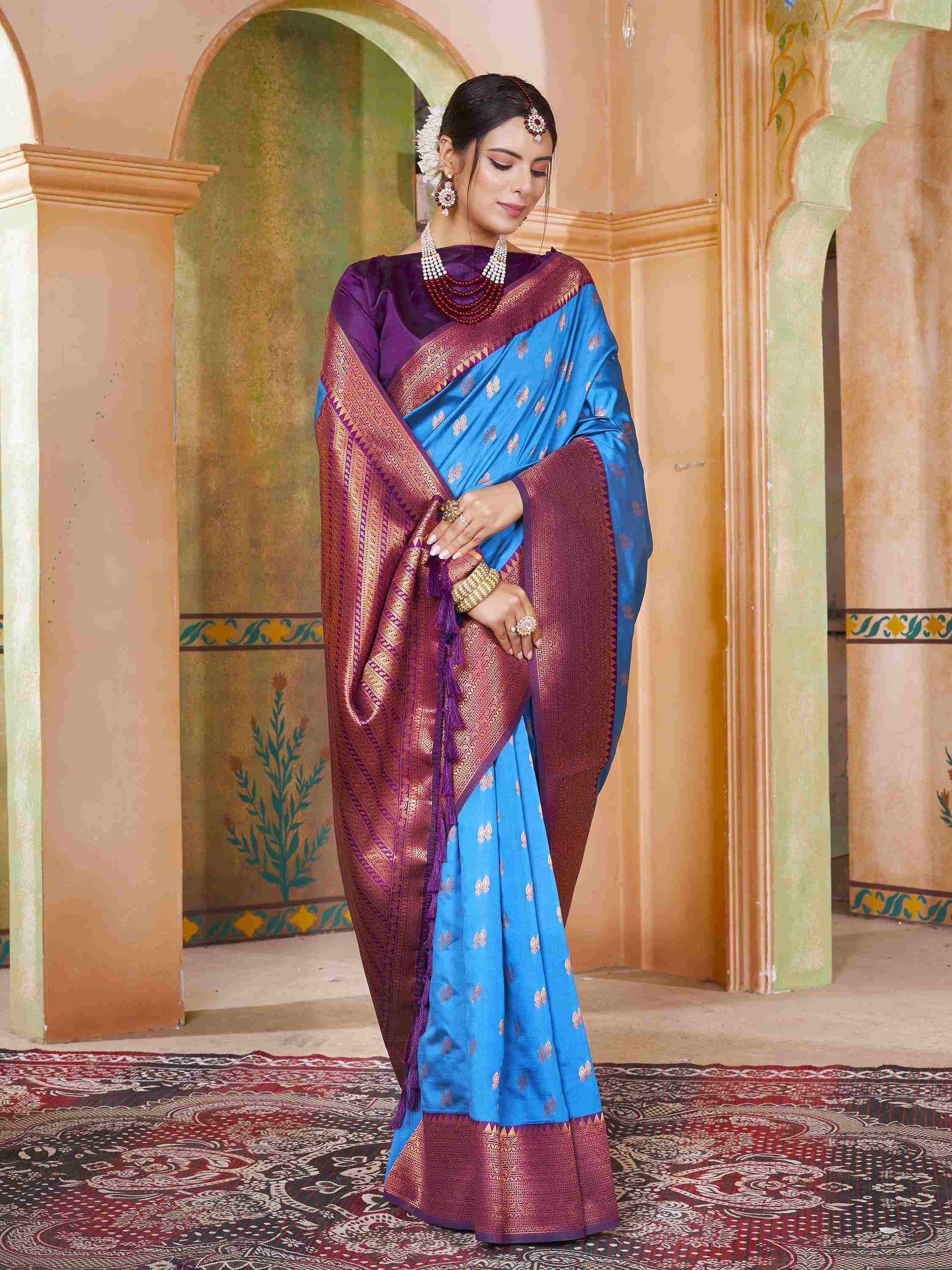 Silk Saree Royal Blue