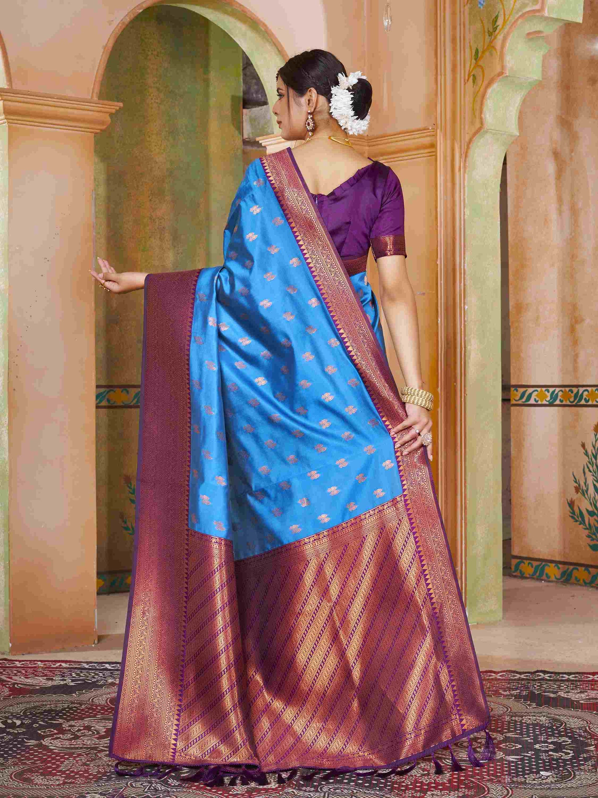 Silk Saree Royal Blue