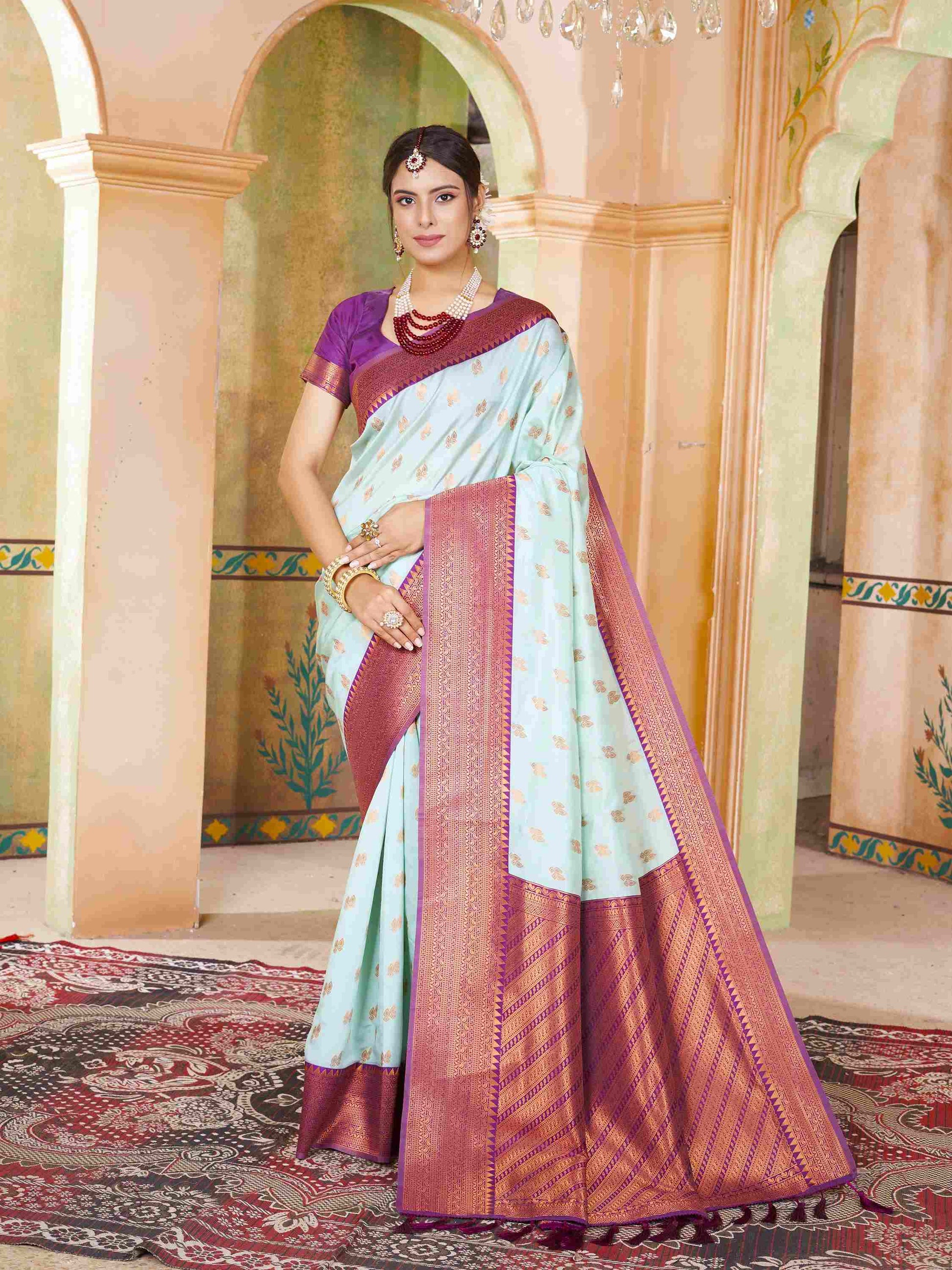 Silk Saree Sea Green