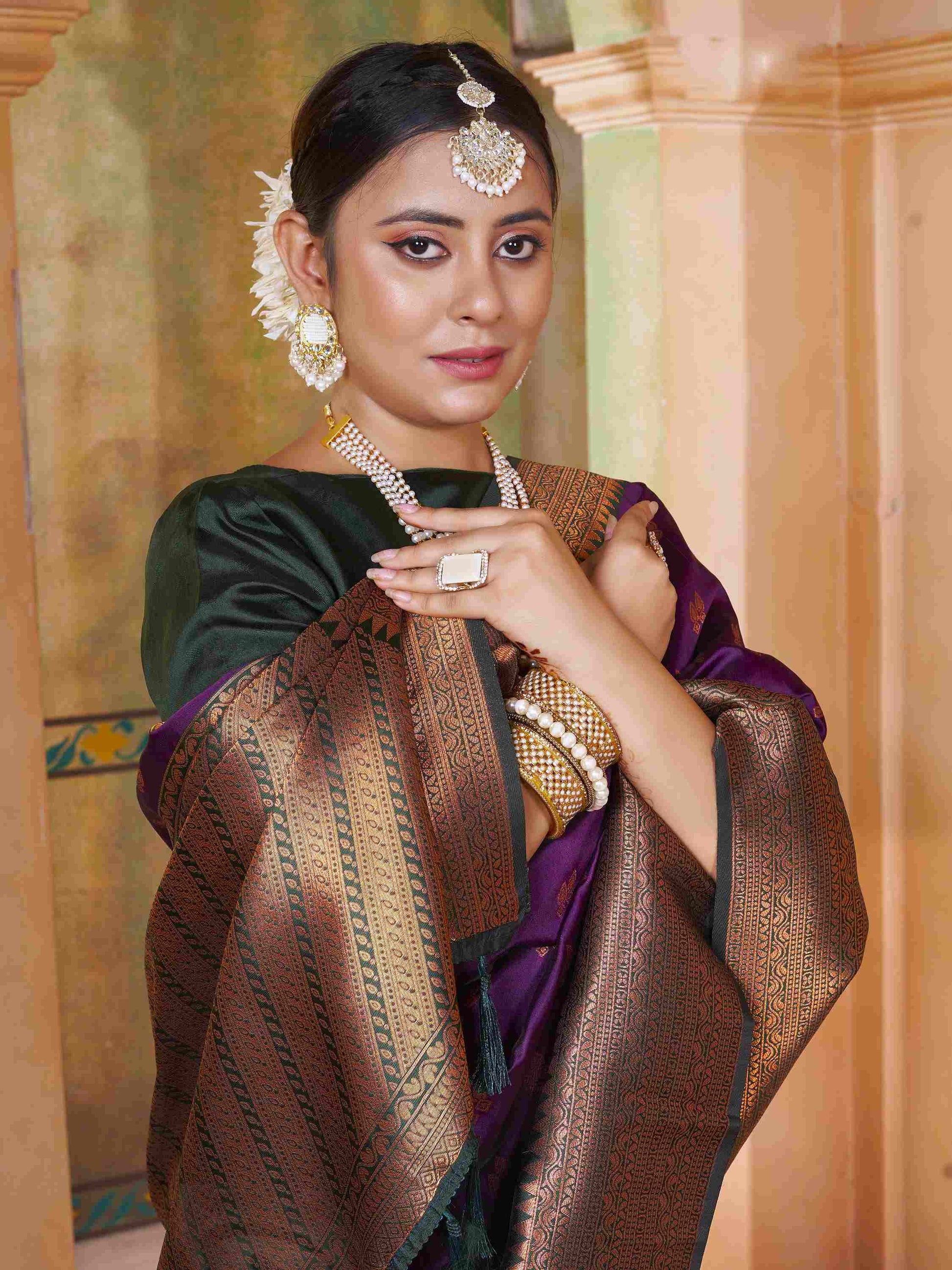 Silk Saree Wine