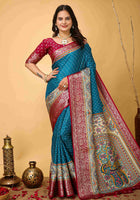 Sky Blue Dola Silk Cotton Saree