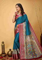 Sky Blue Dola Silk Cotton Saree