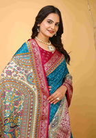 Sky Blue Dola Silk Cotton Saree