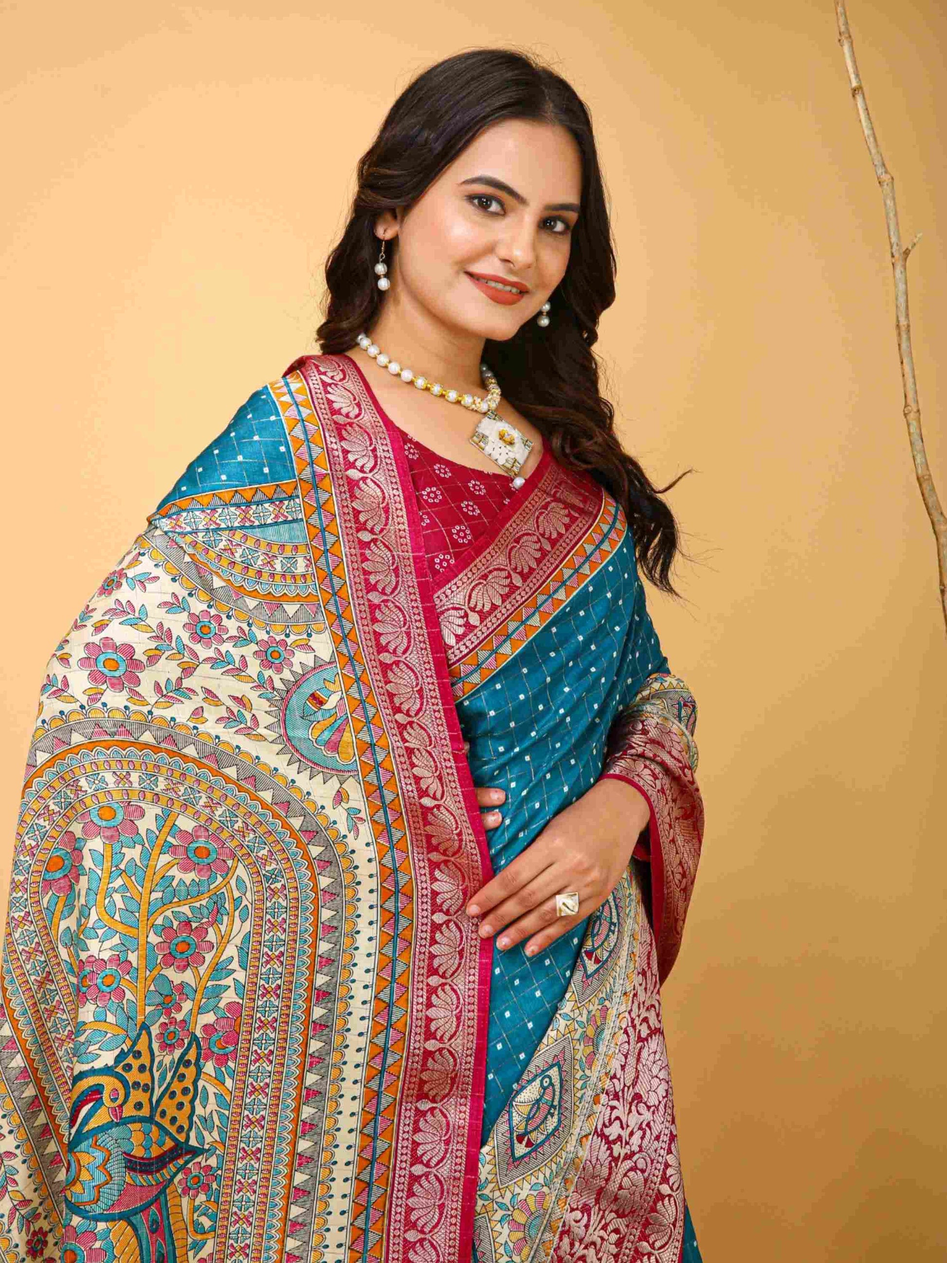 Sky Blue Dola Silk Cotton Saree