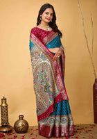 Sky Blue Dola Silk Cotton Saree