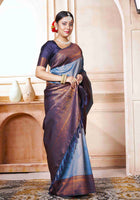 Sky Blue Kanchipuram Silk Saree