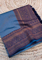 Sky Blue Kanchipuram Silk Saree