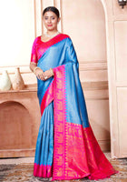 Sky Blue Kanjivaram Silk Saree