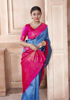Sky Blue Kanjivaram Silk Saree