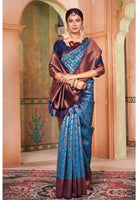 Sky Blue Kanjivaram Silk Saree