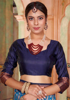 Sky Blue Kanjivaram Silk Saree