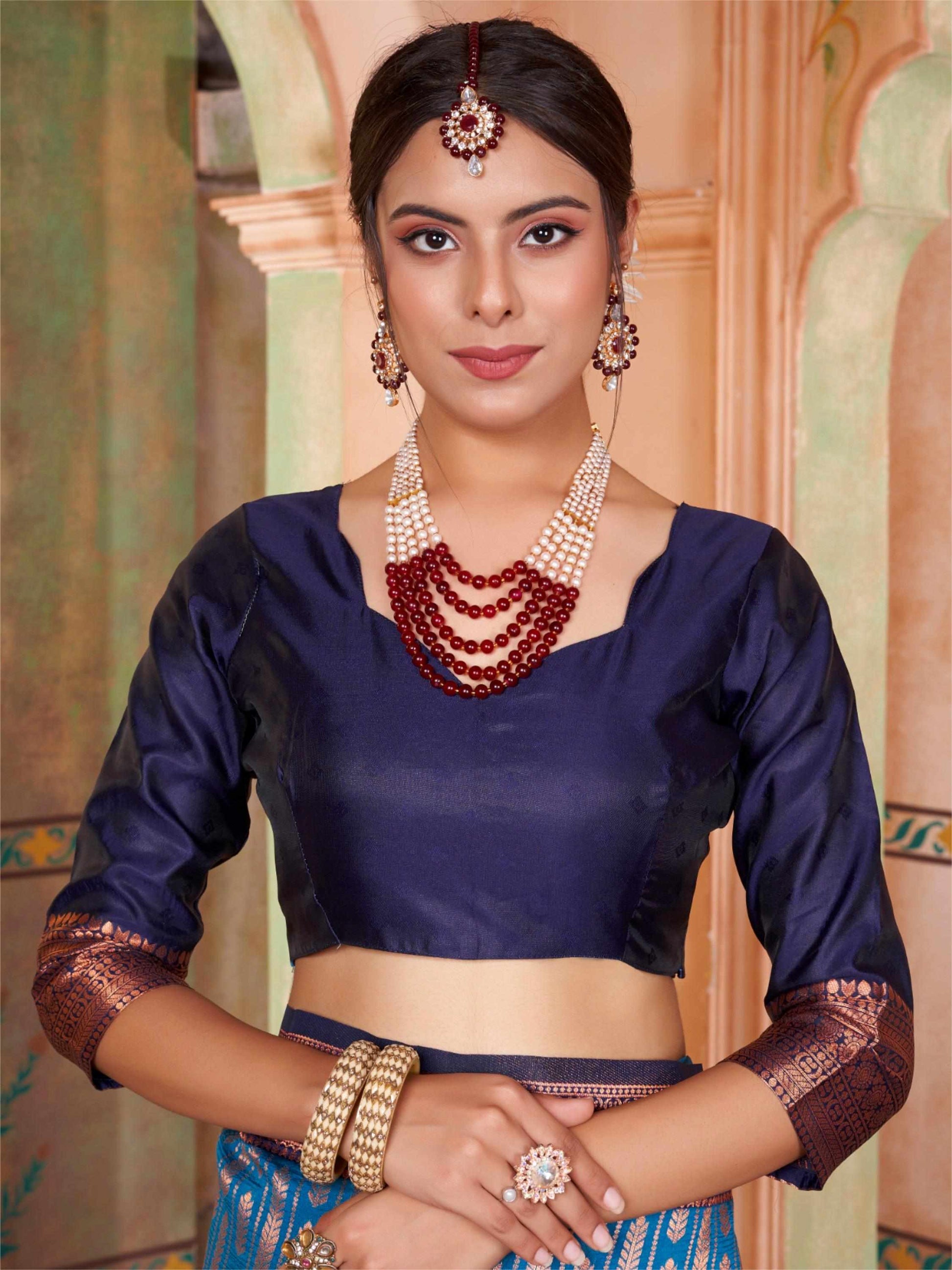 Sky Blue Kanjivaram Silk Saree